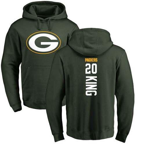 Men Green Bay Packers Green #20 King Kevin Backer Nike NFL Pullover Hoodie Sweatshirts